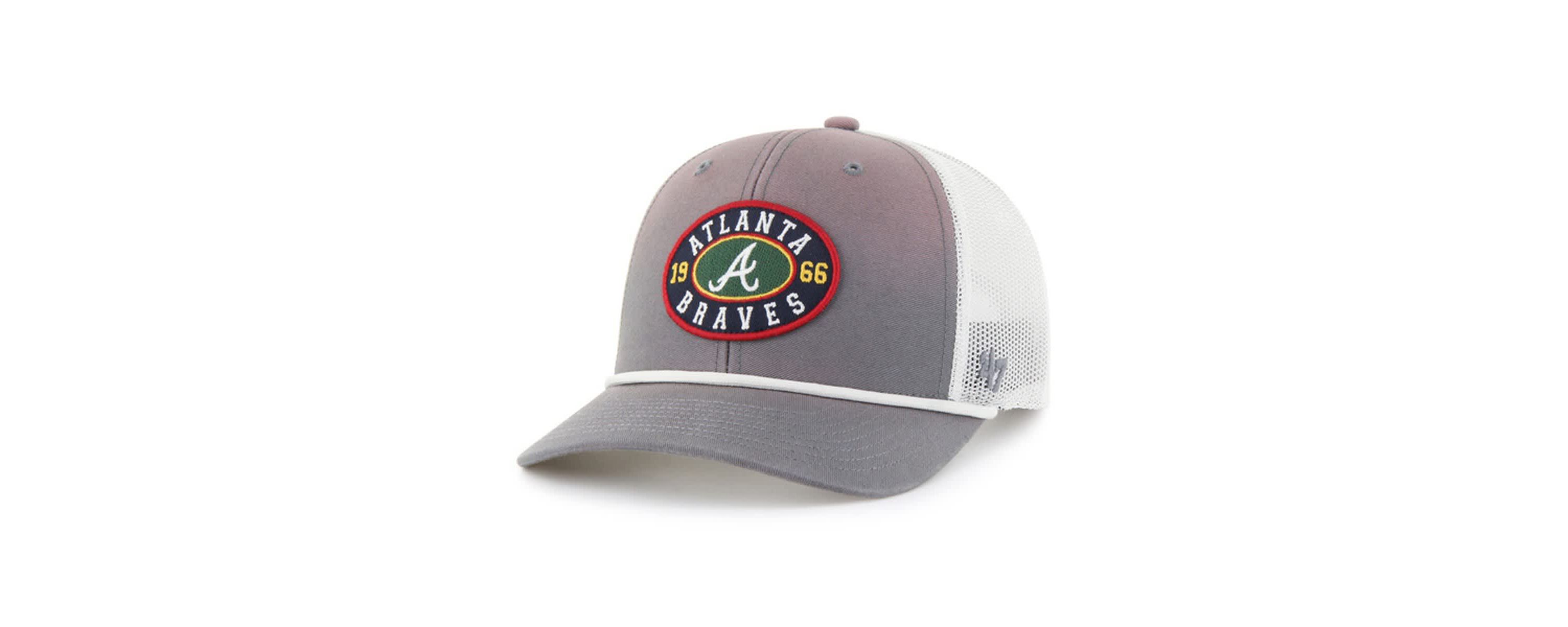 MLB Gray/White Atlanta Braves Tide Sweep Rope Trucker Adjustable Hat