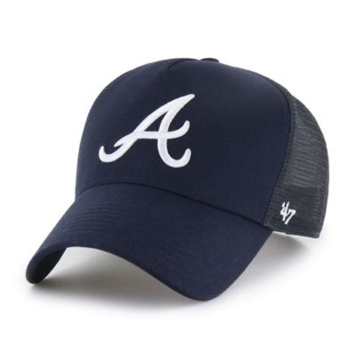'47 Men's MLB Atlanta Braves Ballpark Offside Adjustable Trucker Hat, Navy Blue