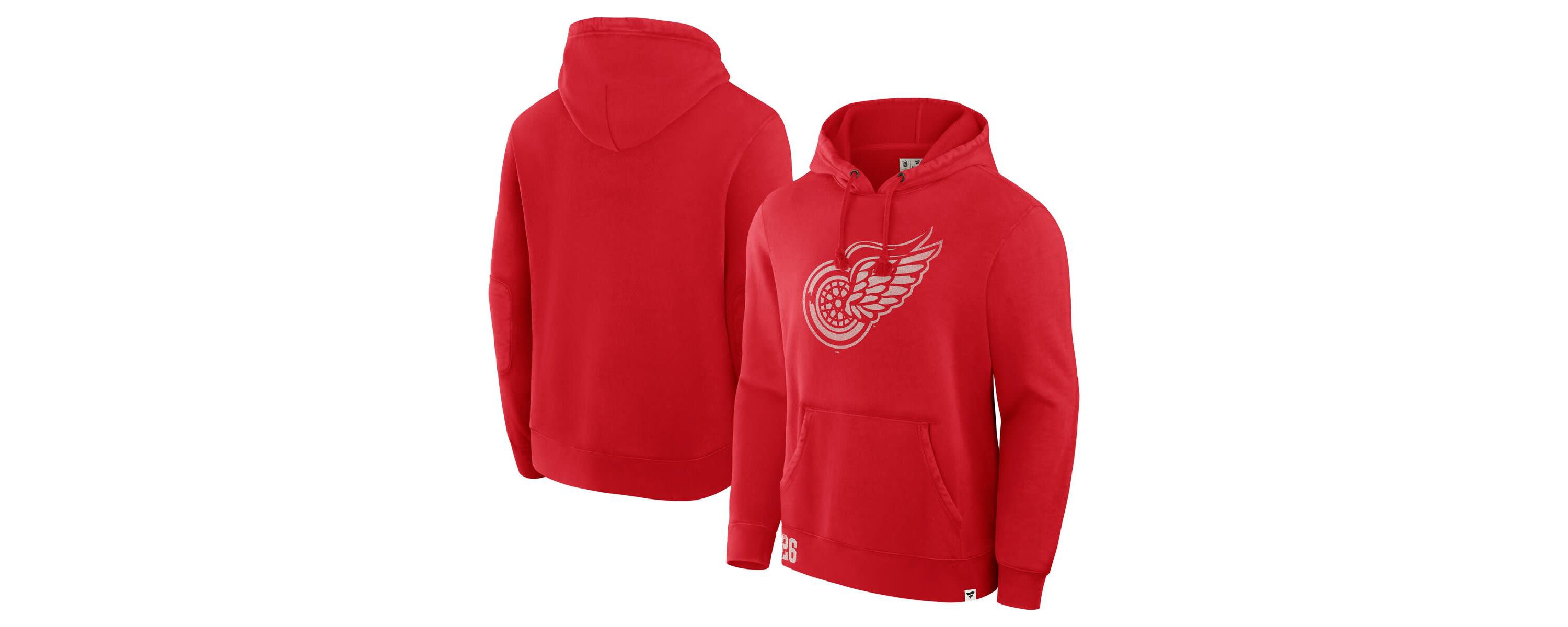 NHL Fanatics Detroit Wings Decades Collection Tradition Fleece Pullover Hoodie