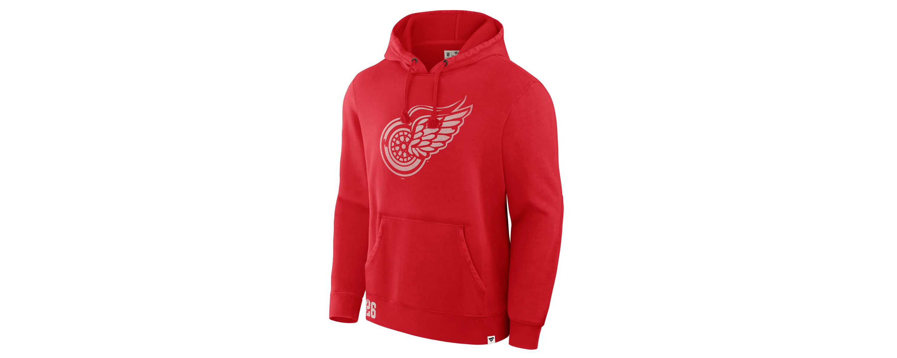 NHL Fanatics Detroit Wings Decades Collection Tradition Fleece Pullover Hoodie