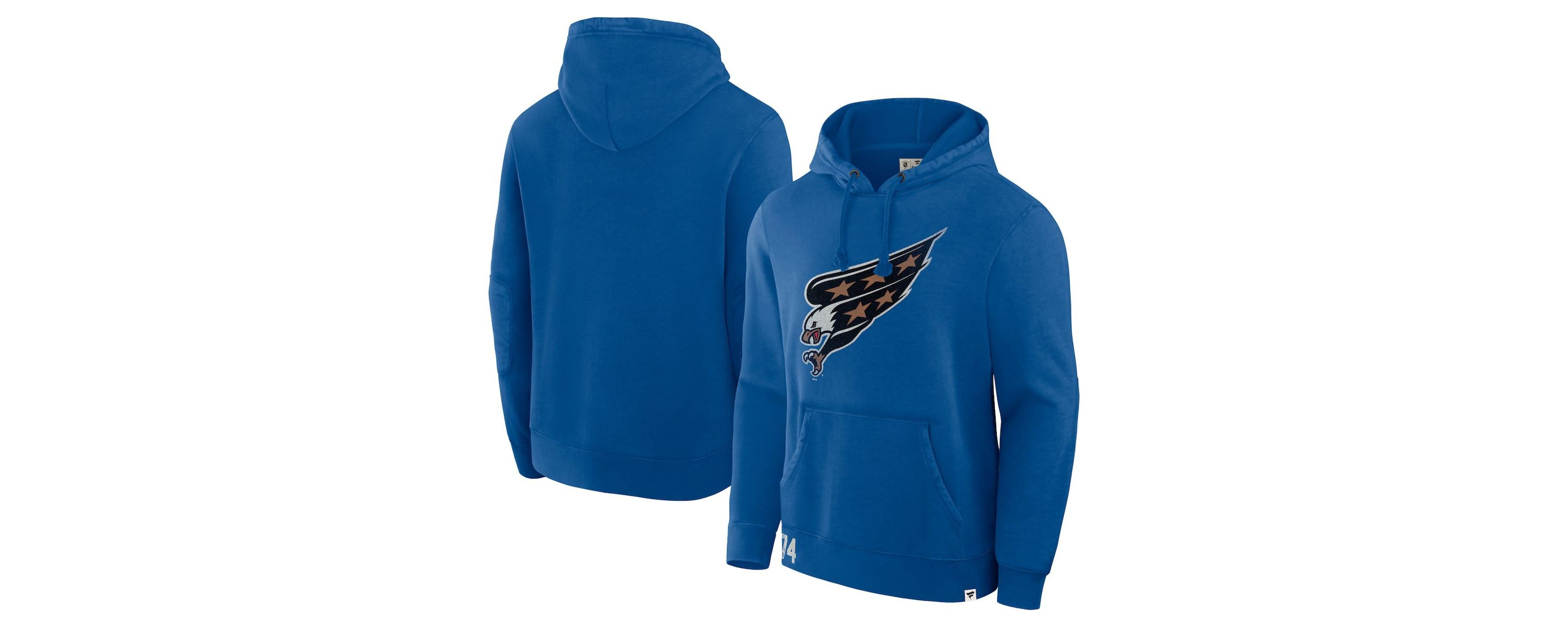 NHL Fanatics Washington Capitals Decades Collection Tradition Fleece Pullover Hoodie