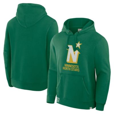 Men's Vintage Hockey Fanatics Kelly Minnesota North Stars Decades Collection Tradition Fleece Pullover Hoodie, Green, Small