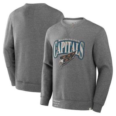Men's NHL Fanatics Washington Capitals Decades Collection Legendary Fleece Pullover Sweatshirt, Gray, Small