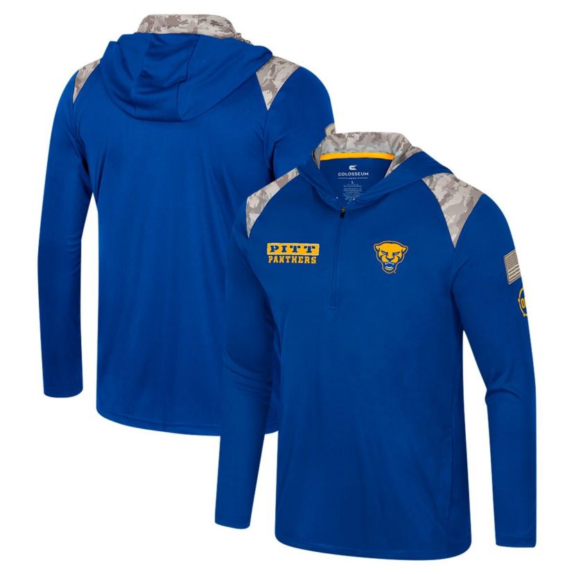 NCAA Pitt Panthers OHT Military Appreciation Quarter-Zip Hoodie Jacket