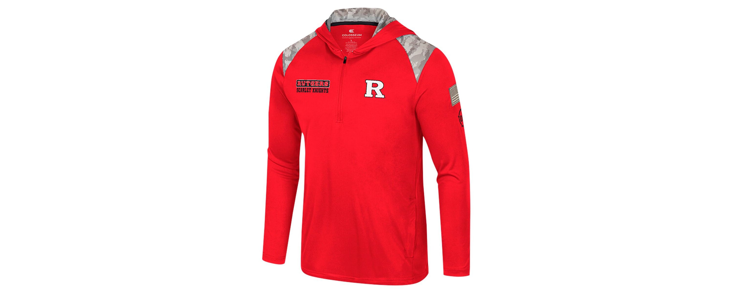 Rutgers Scarlet Knights NCAA Rutgers Knights OHT Military Appreciation Quarter-Zip Hoodie Jacket