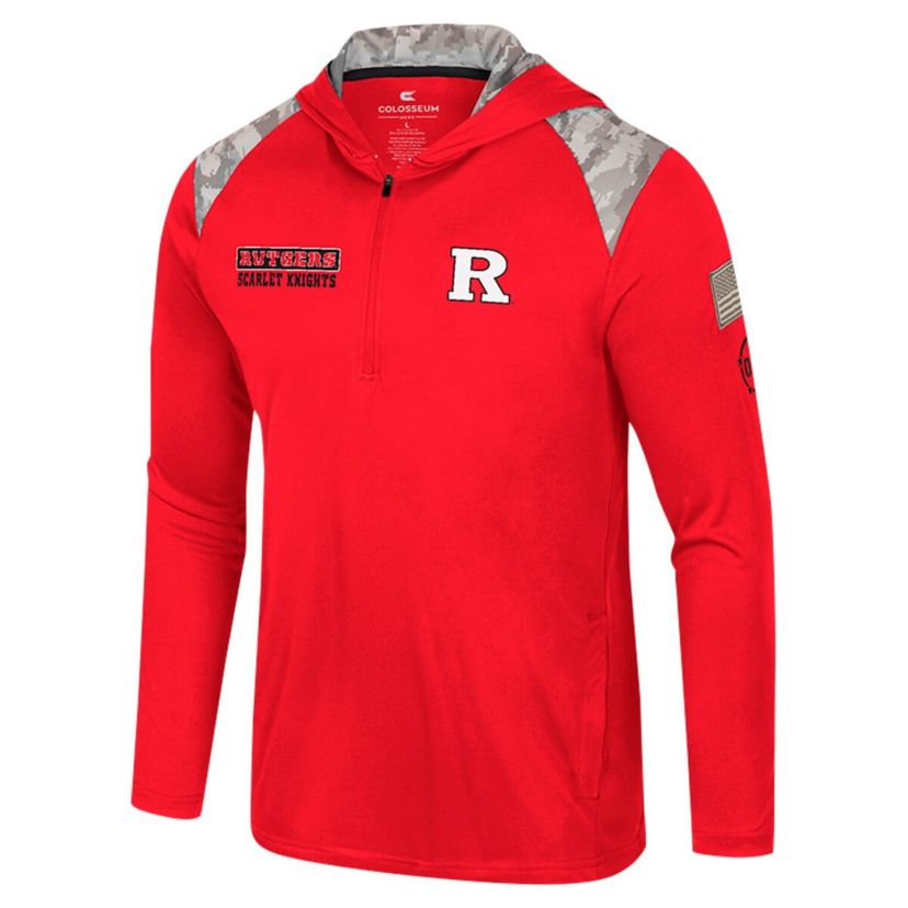 Rutgers Scarlet Knights NCAA Rutgers Knights OHT Military Appreciation Quarter-Zip Hoodie Jacket