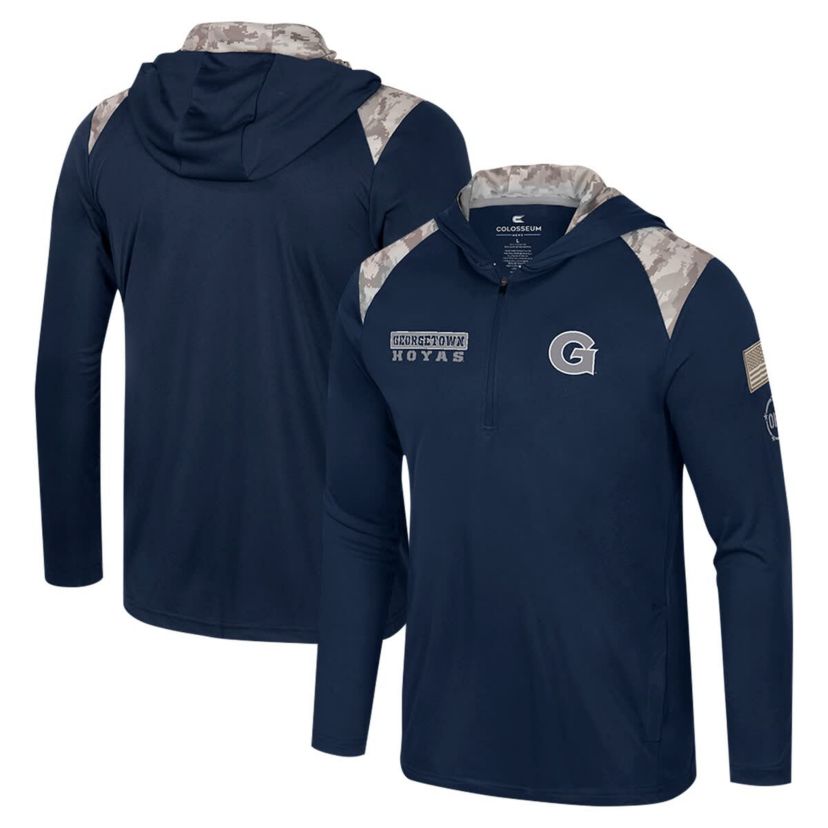 NCAA Georgetown Hoyas OHT Military Appreciation Quarter-Zip Hoodie Jacket