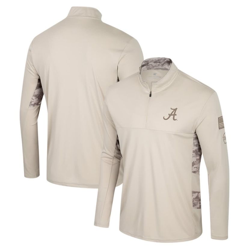 Alabama Crimson Tide NCAA Alabama Tide OHT Military Appreciation Quarter-Zip Jacket