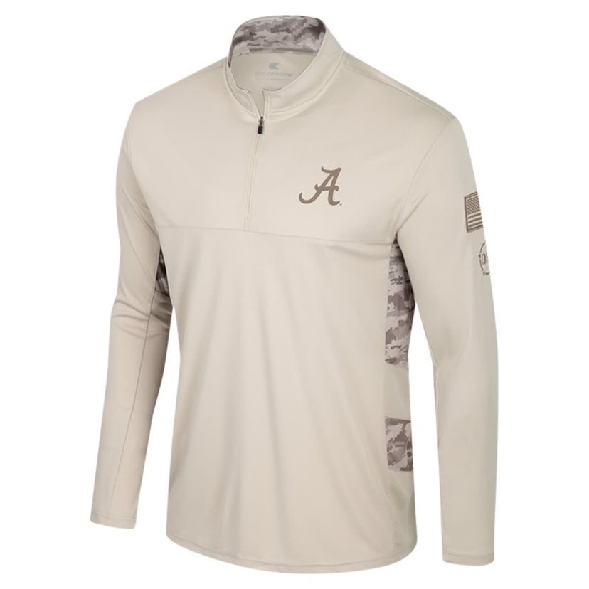 Alabama Crimson Tide NCAA Alabama Tide OHT Military Appreciation Quarter-Zip Jacket