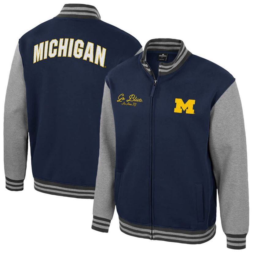 NCAA Michigan Wolverines Ambi-Turner Full-Zip Varsity Jacket