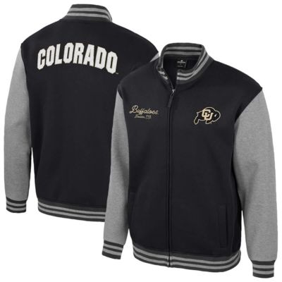Colosseum Men's NCAA Colorado Buffaloes Ambi-Turner Full-Zip Varsity Jacket, Black, 2XL