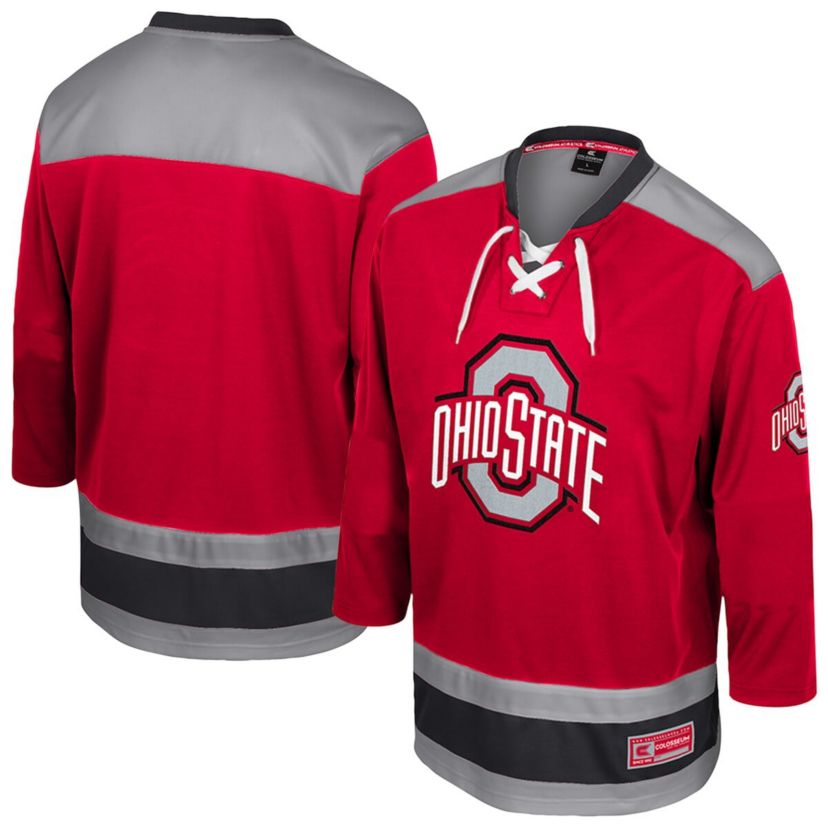 NCAA Ohio State Buckeyes Athletic Machine Fashion Hockey Jersey