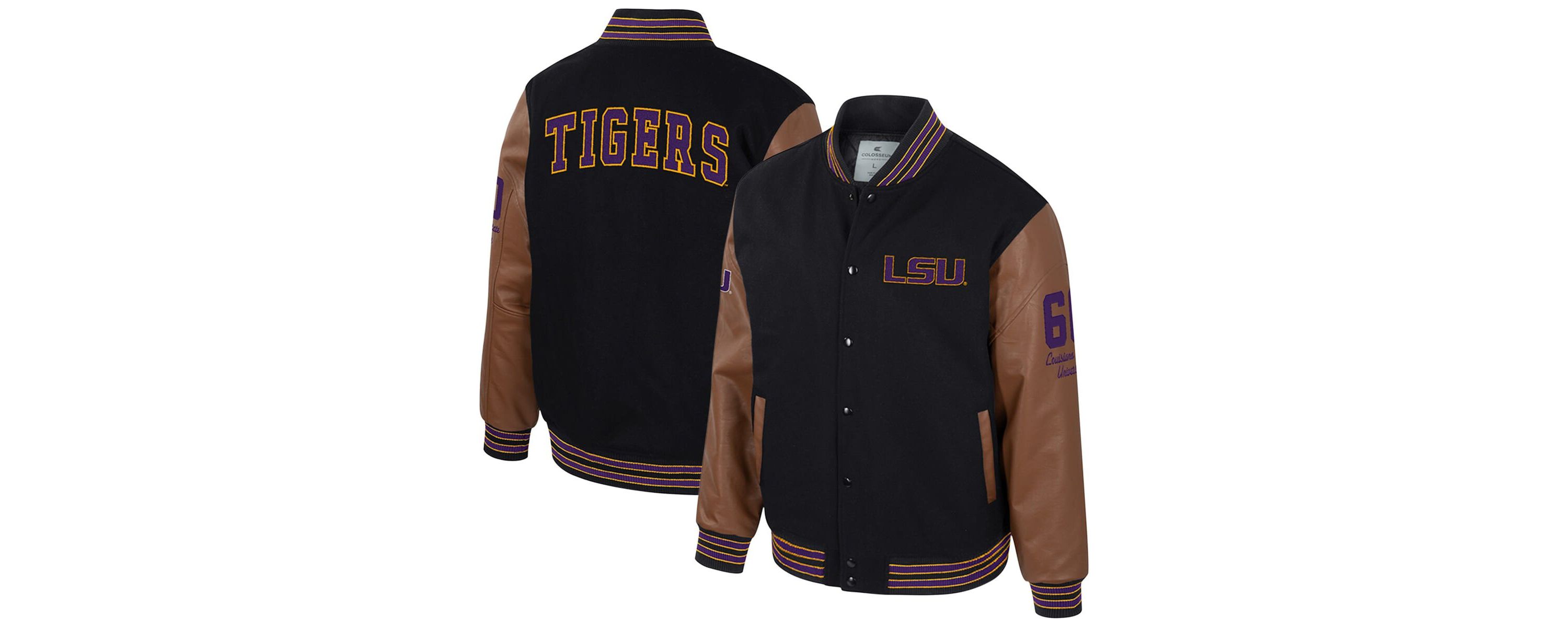 NCAA LSU Tigers Letterman Full-Snap Varsity Jacket