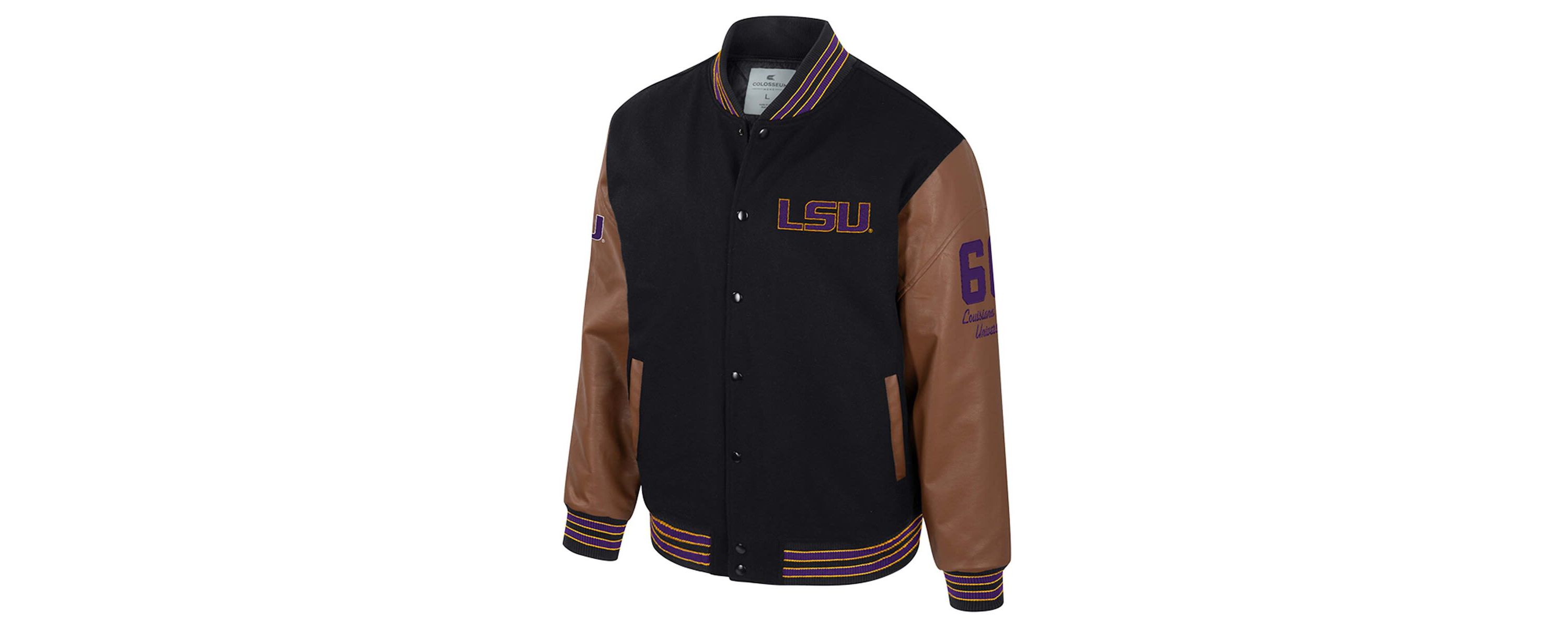 NCAA LSU Tigers Letterman Full-Snap Varsity Jacket
