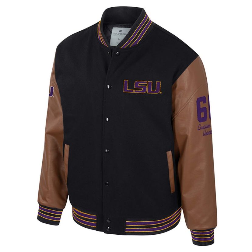 NCAA LSU Tigers Letterman Full-Snap Varsity Jacket