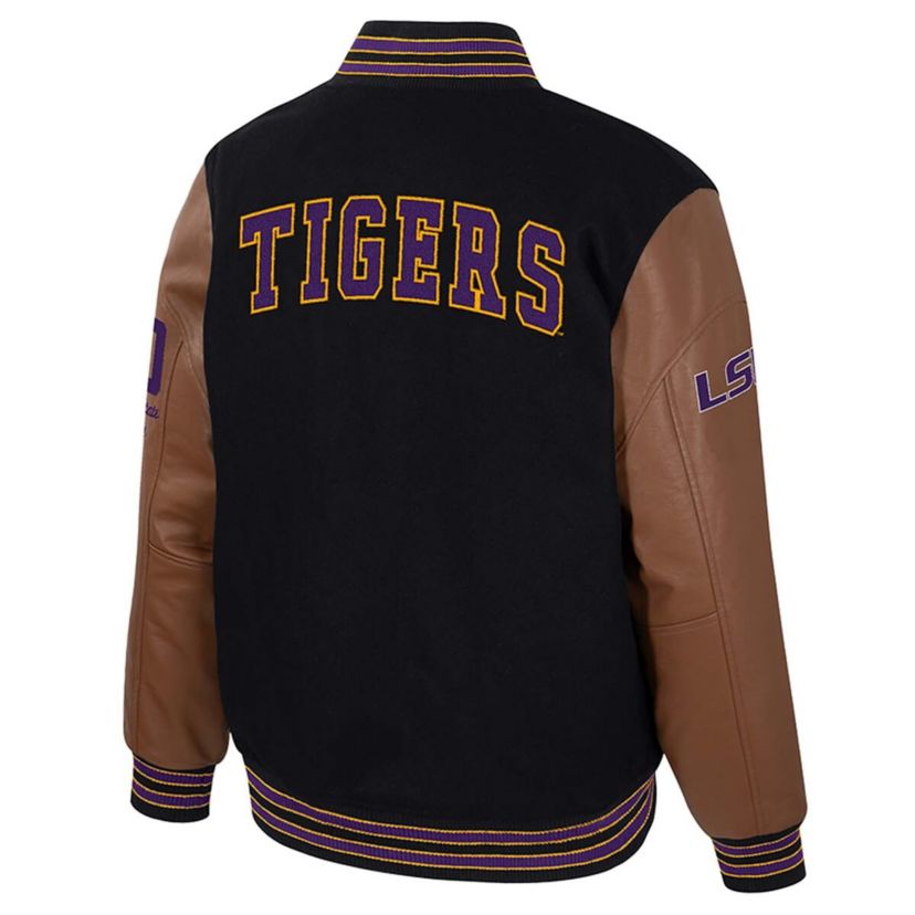 NCAA LSU Tigers Letterman Full-Snap Varsity Jacket