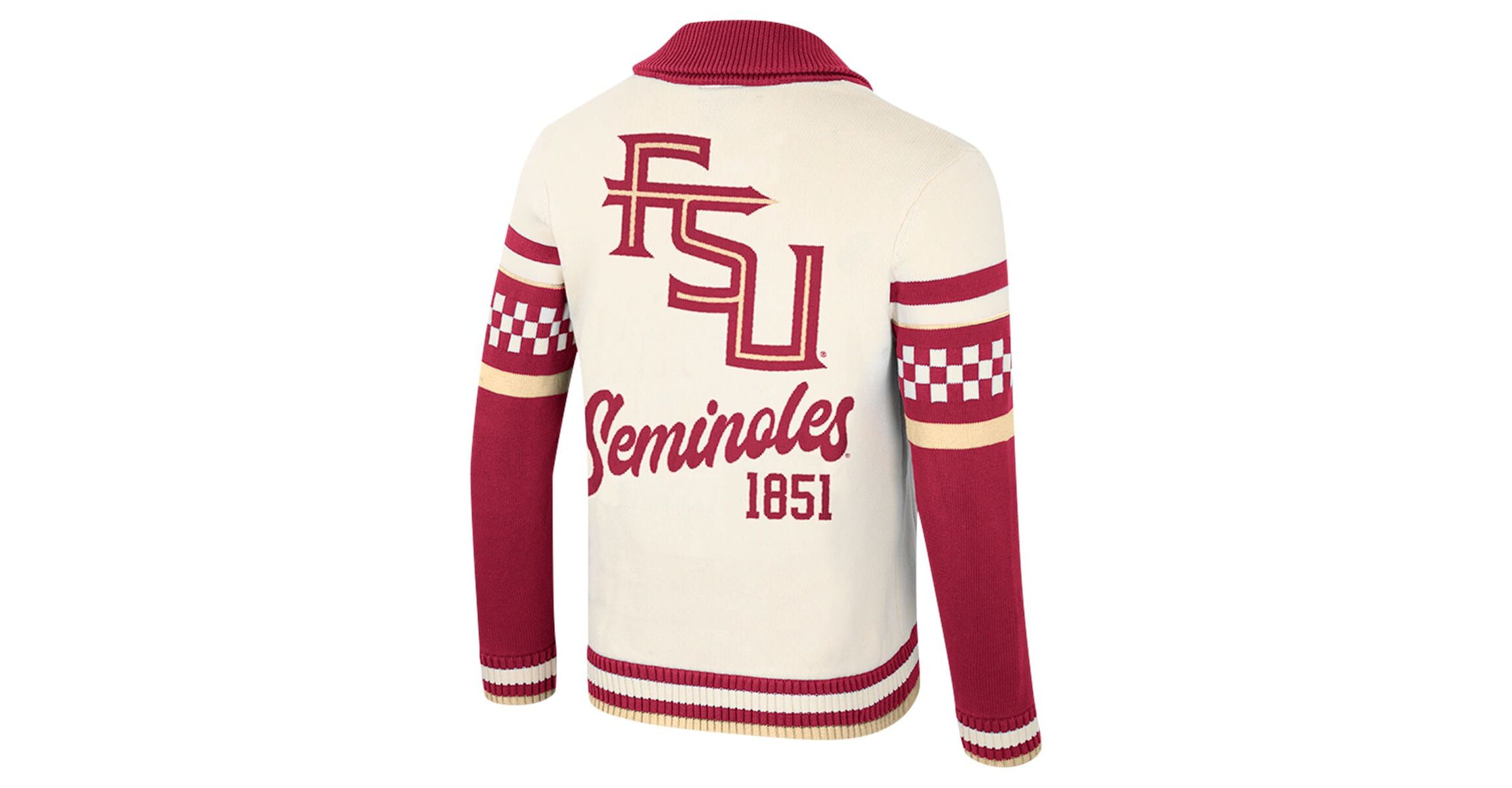 NCAA Unisex Florida State Seminoles Wild Collective Button-Up Jacquard Sweater