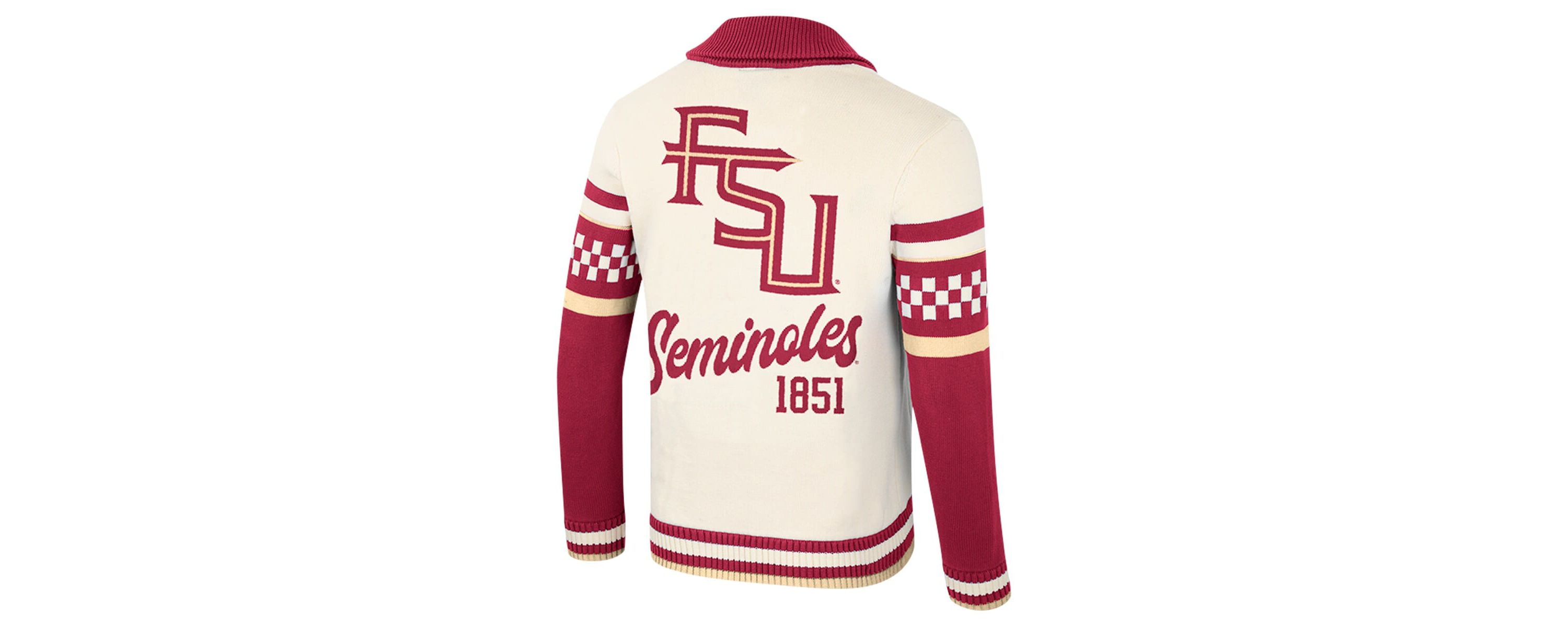 NCAA Unisex Florida State Seminoles Wild Collective Button-Up Jacquard Sweater