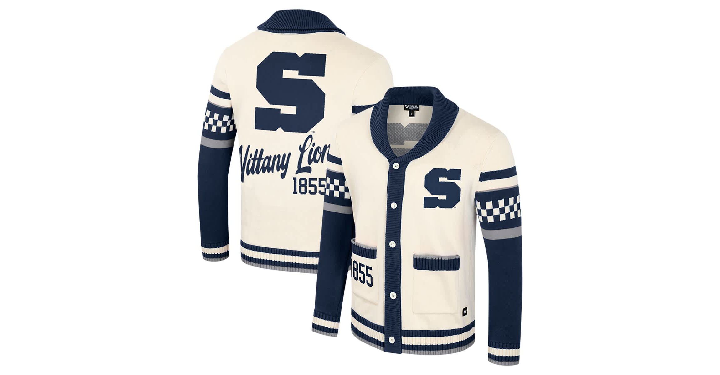 NCAA Unisex Penn State Nittany Lions Wild Collective Button-Up Jacquard Sweater