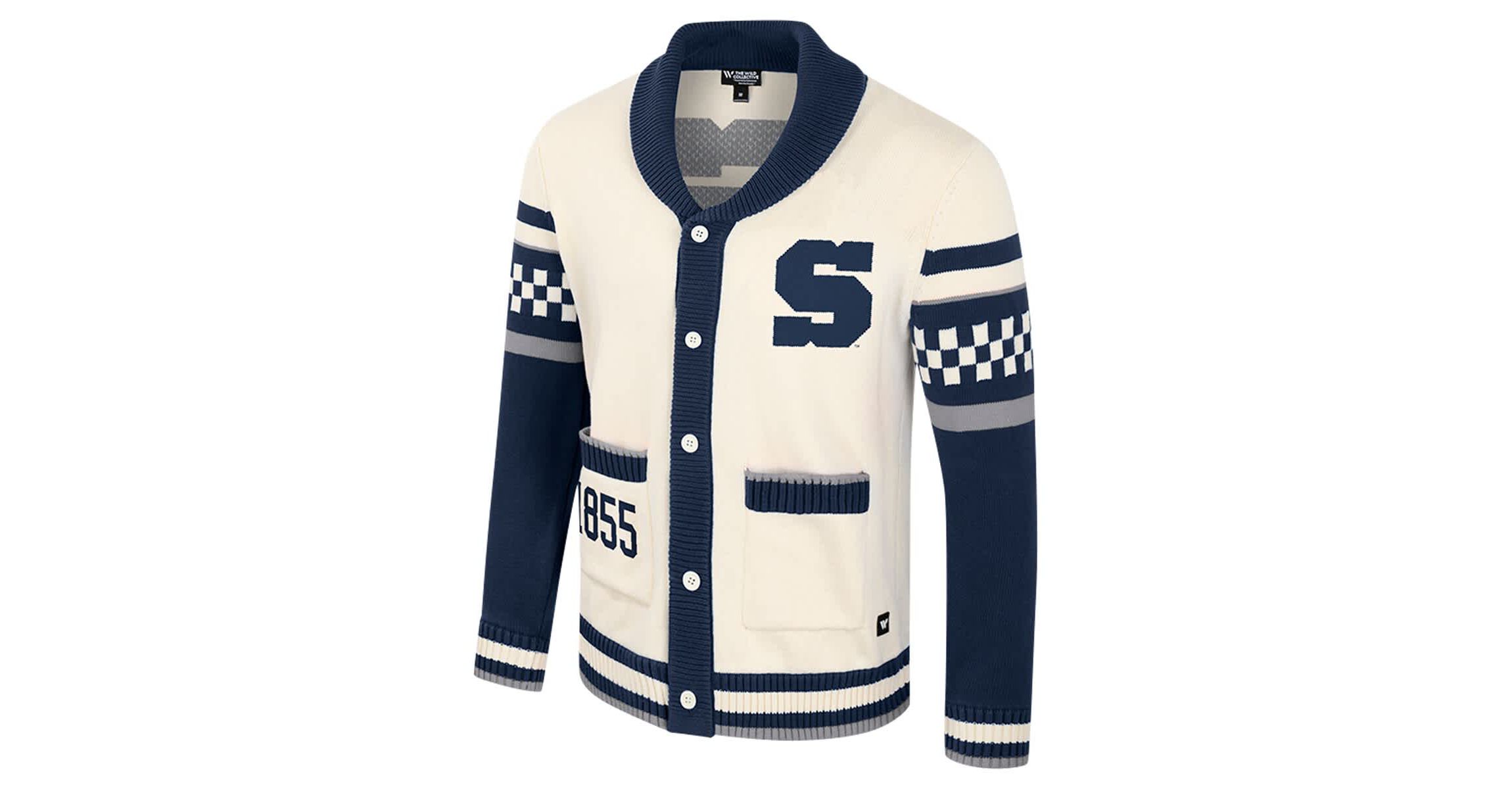 NCAA Unisex Penn State Nittany Lions Wild Collective Button-Up Jacquard Sweater