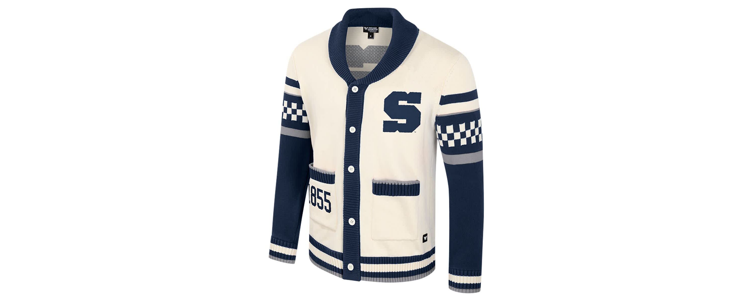 NCAA Unisex Penn State Nittany Lions Wild Collective Button-Up Jacquard Sweater