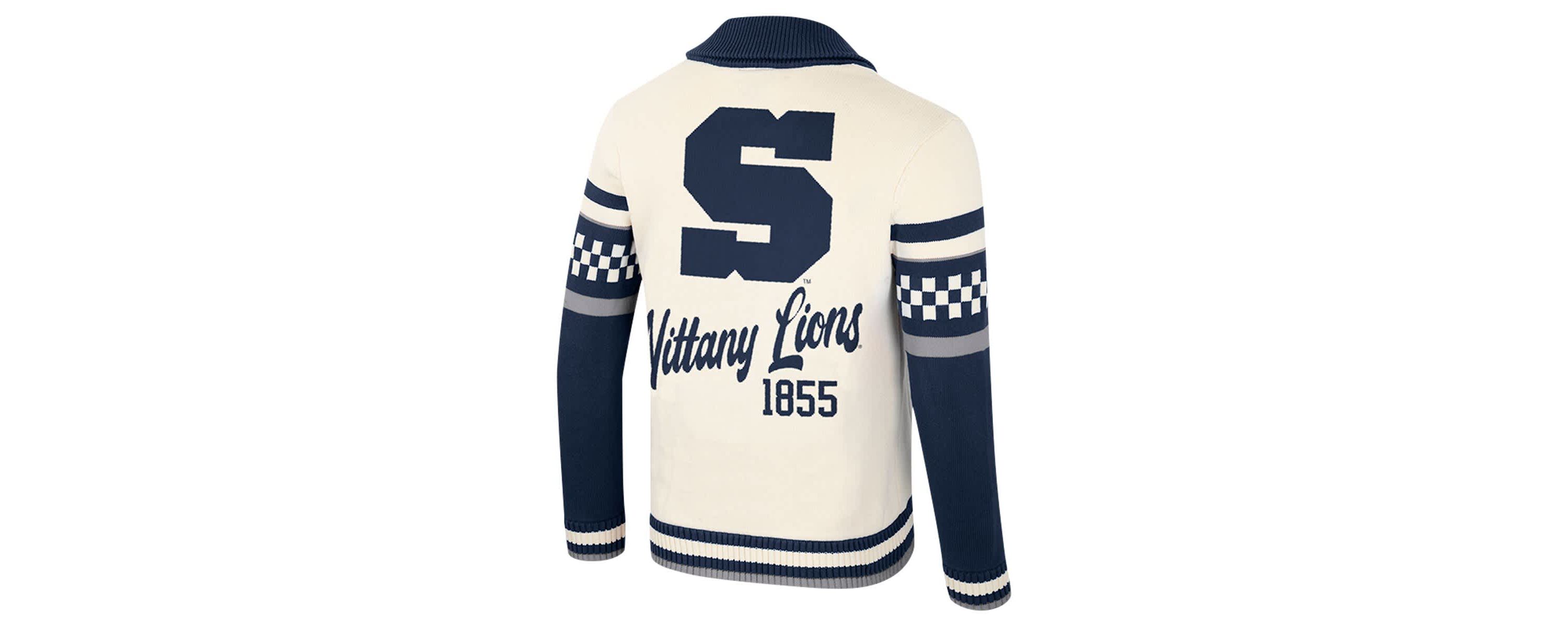 NCAA Unisex Penn State Nittany Lions Wild Collective Button-Up Jacquard Sweater