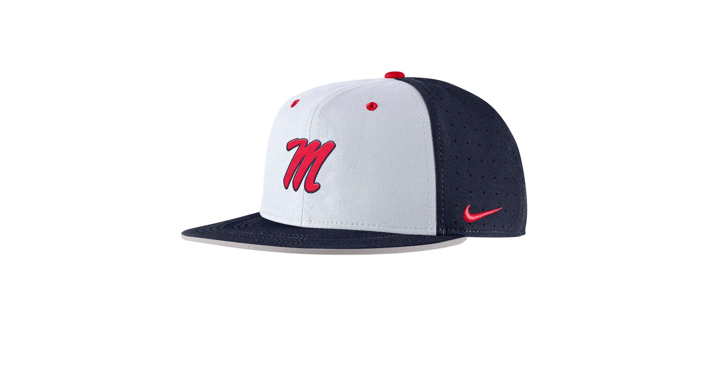 NCAA Nike Ole Miss Rebels 2025 On-Field True Performance Baseball Fitted Hat