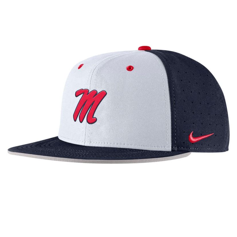 NCAA Nike Ole Miss Rebels 2025 On-Field True Performance Baseball Fitted Hat