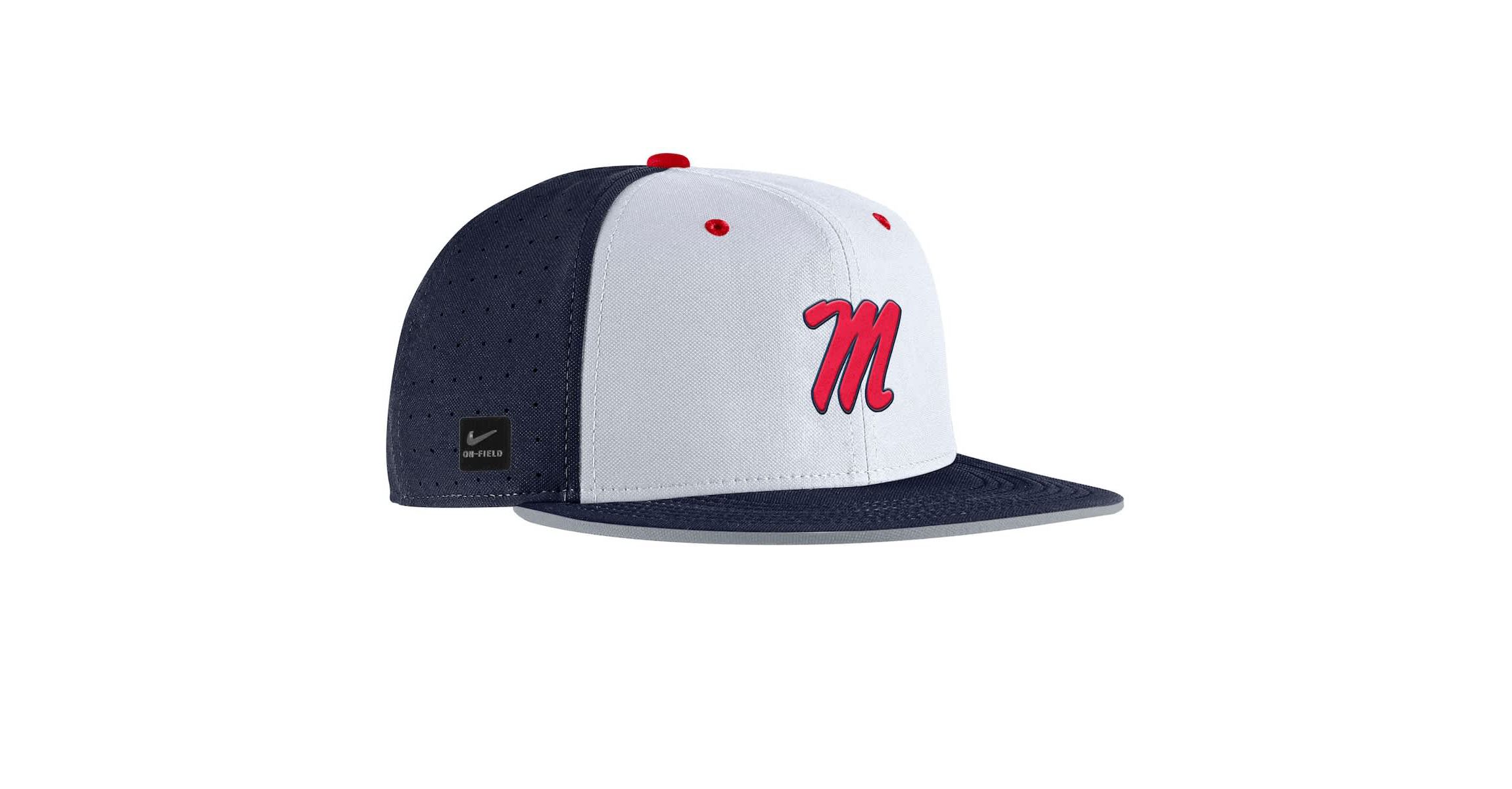 NCAA Nike Ole Miss Rebels 2025 On-Field True Performance Baseball Fitted Hat