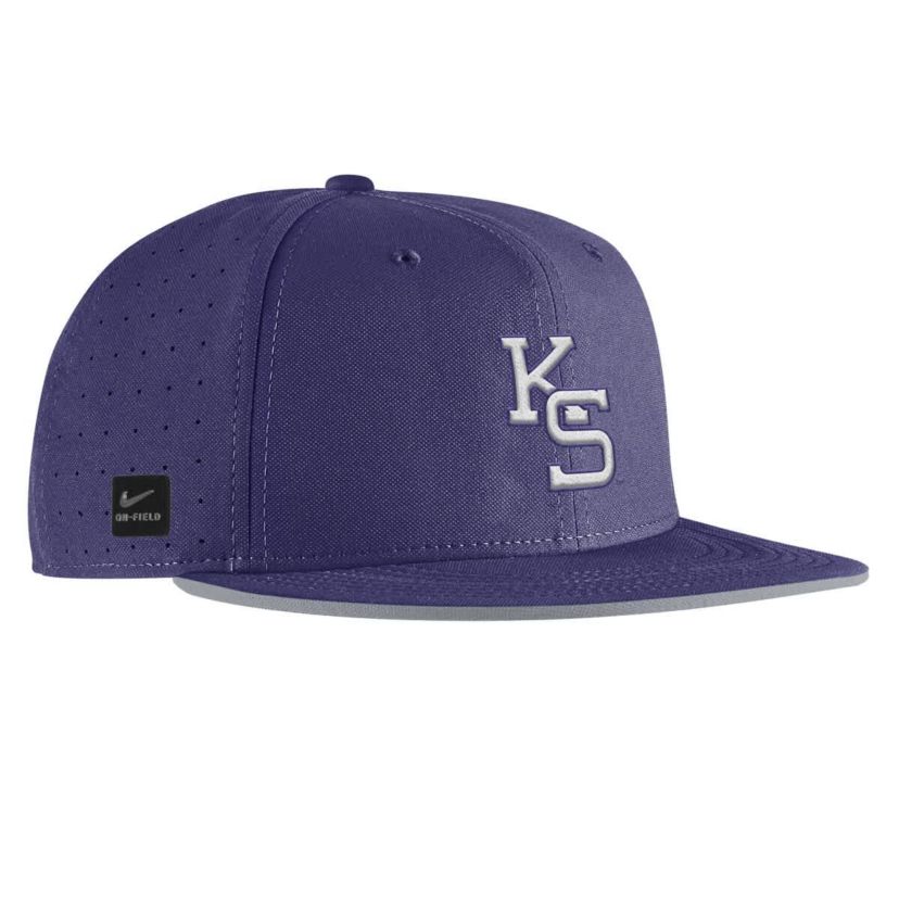 NCAA Nike Kansas State Wildcats 2025 On-Field True Performance Baseball Fitted Hat