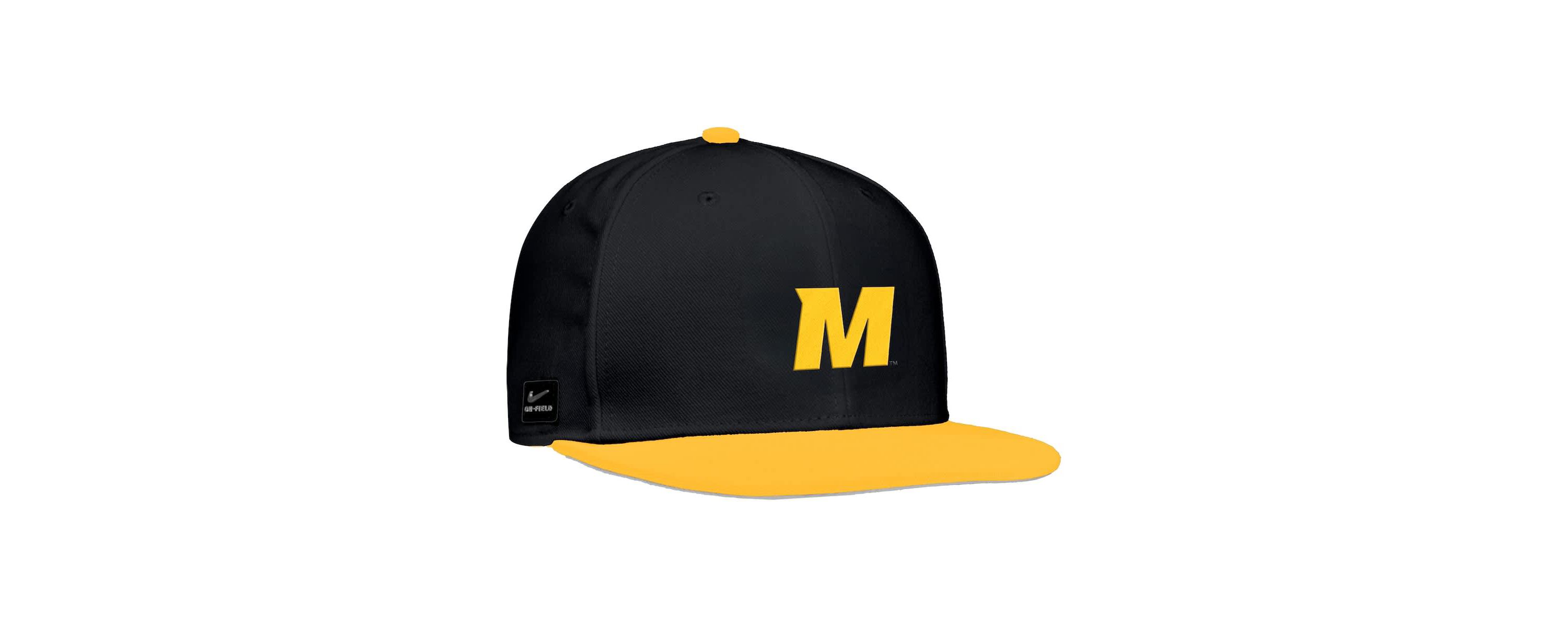NCAA Nike Missouri Tigers On-Field Baseball Performance Fitted Hat