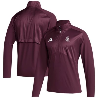 adidas Men's NCAA Texas A&M Aggies Ol' Sarge Sideline Woven Quarter-Zip Pullover Top, 2XL