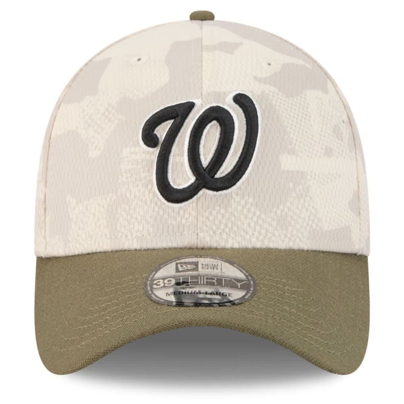 MLB Light Beige/Olive Washington Nationals 2025 Armed Forces Day 39THIRTY Flex Hat