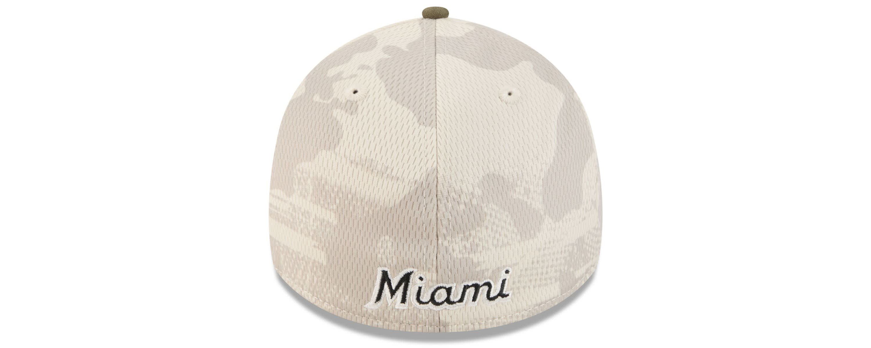 MLB Light Beige/Olive Miami Marlins 2025 Armed Forces Day 39THIRTY Flex Hat