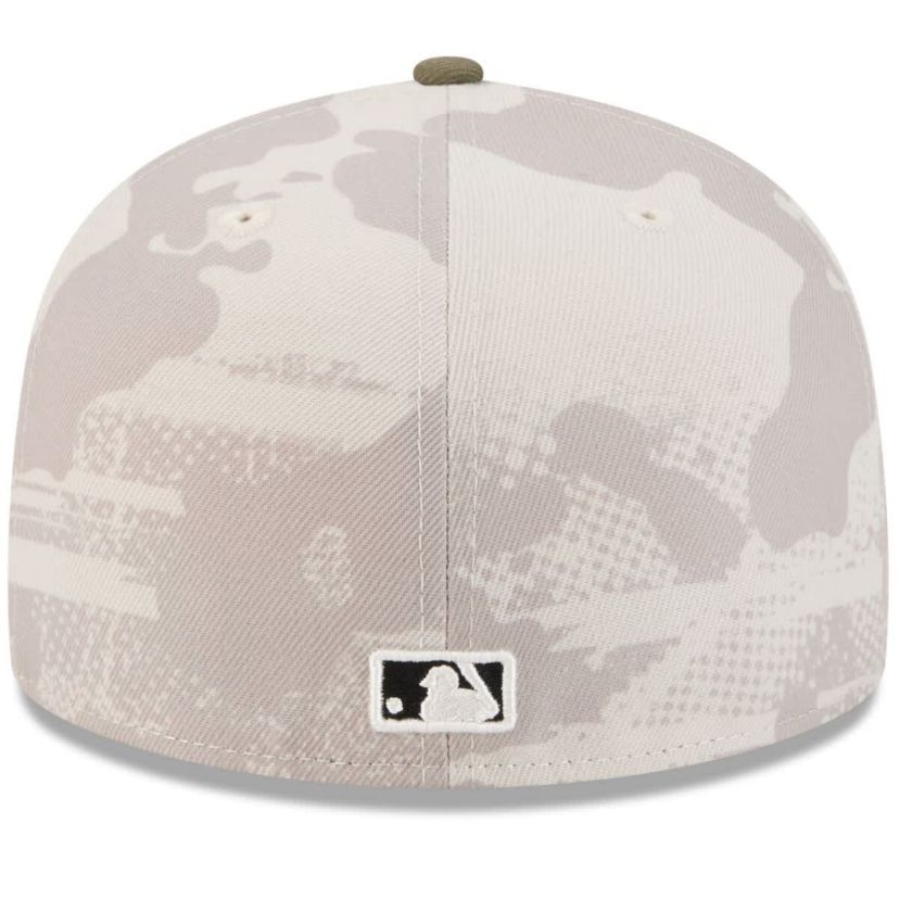 Oakland Athletics MLB Light Beige/Olive Athletics 2025 Armed Forces Day 59FIFTY Fitted Hat