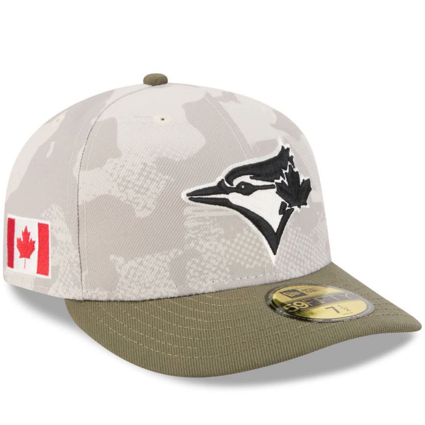 Toronto Blue Jays MLB Light Beige/Olive Toronto Jays 2025 Armed Forces Day 59FIFTY Fitted Hat