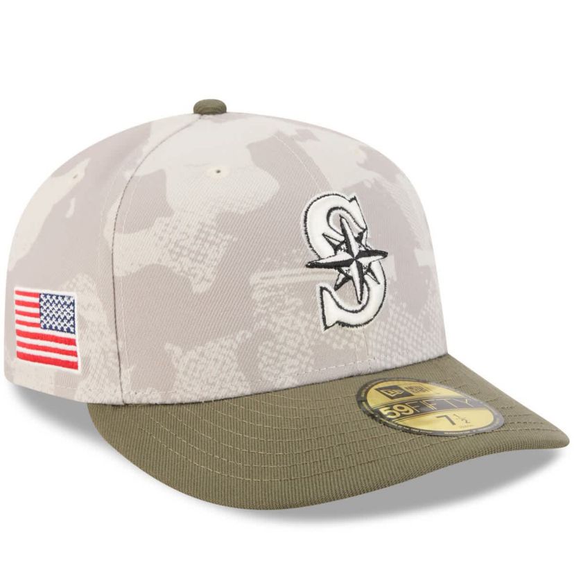 MLB Light Beige/Olive Seattle Mariners 2025 Armed Forces Day 59FIFTY Fitted Hat