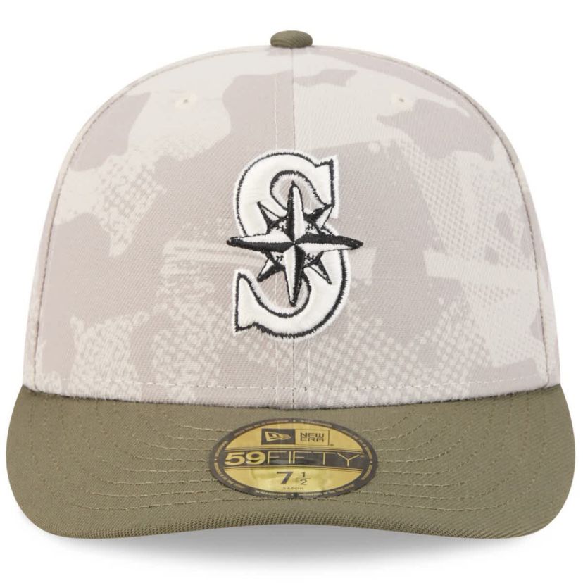 MLB Light Beige/Olive Seattle Mariners 2025 Armed Forces Day 59FIFTY Fitted Hat
