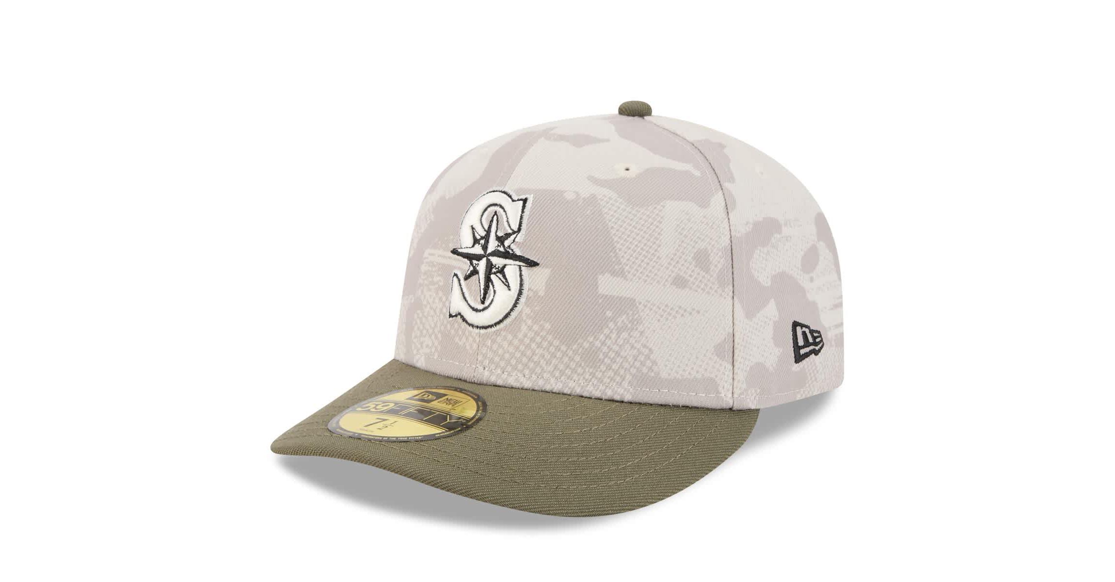 MLB Light Beige/Olive Seattle Mariners 2025 Armed Forces Day 59FIFTY Fitted Hat
