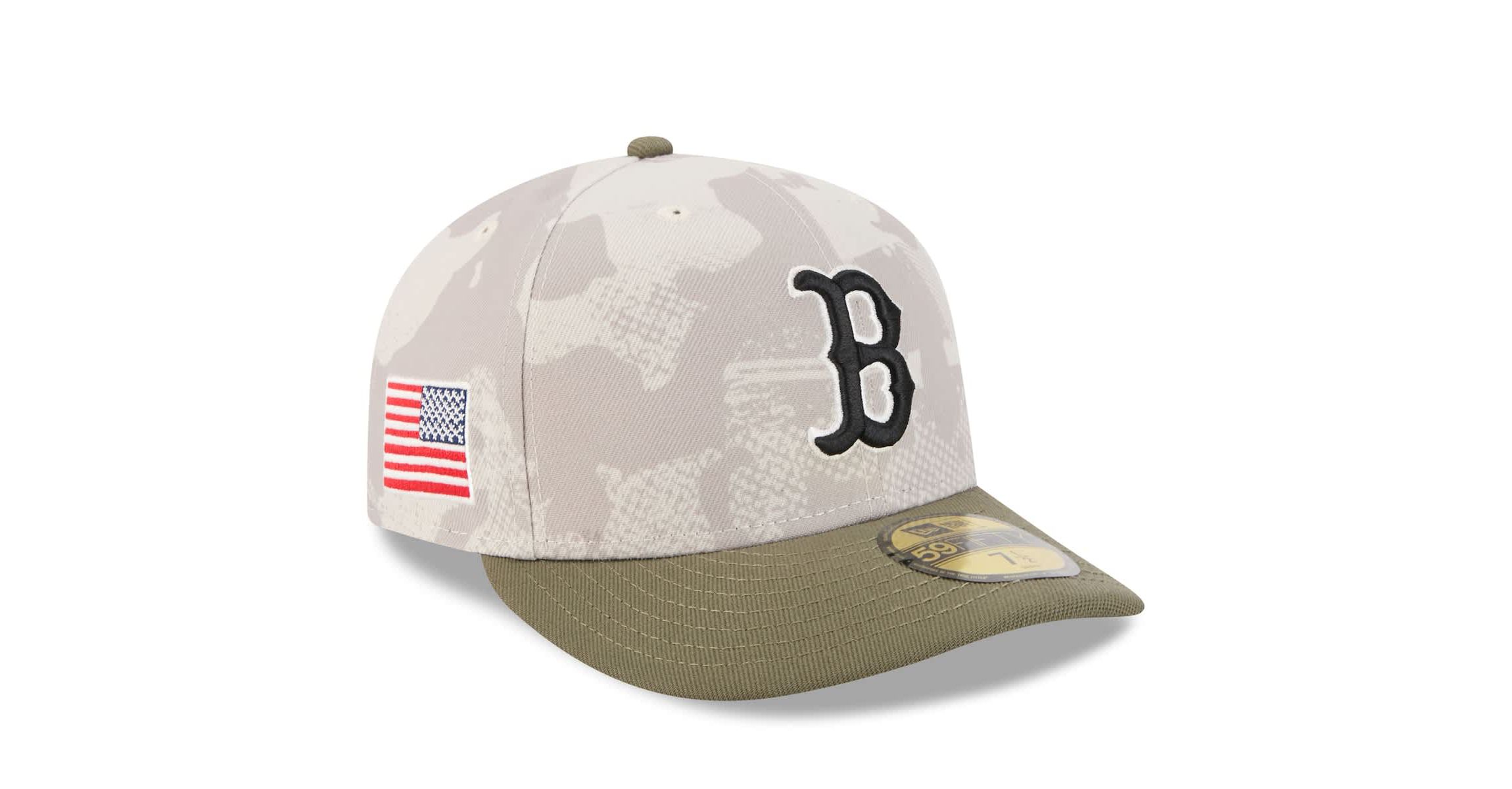 Boston Red Sox MLB Light Beige/Olive Boston Sox 2025 Armed Forces Day 59FIFTY Fitted Hat