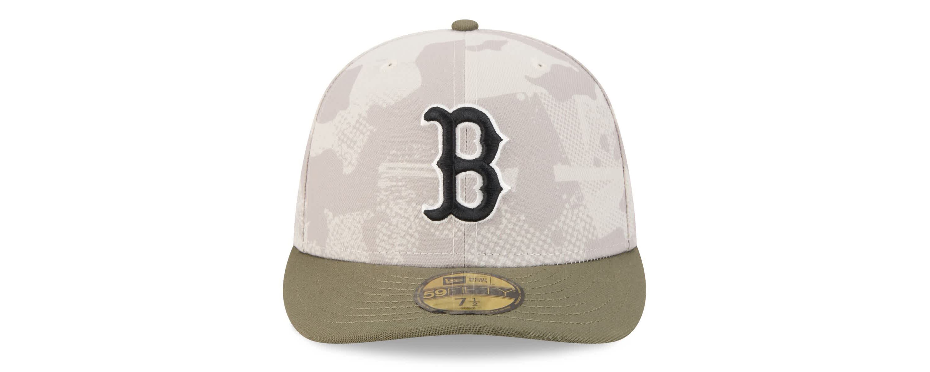 Boston Red Sox MLB Light Beige/Olive Boston Sox 2025 Armed Forces Day 59FIFTY Fitted Hat