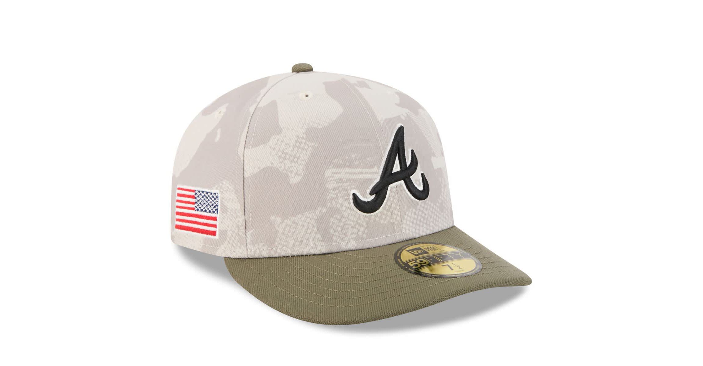 MLB Light Beige/Olive Atlanta Braves 2025 Armed Forces Day 59FIFTY Fitted Hat