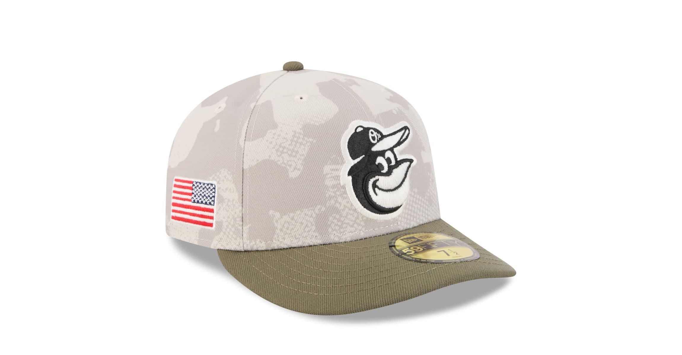 MLB Light Beige/Olive Baltimore Orioles 2025 Armed Forces Day 59FIFTY Fitted Hat