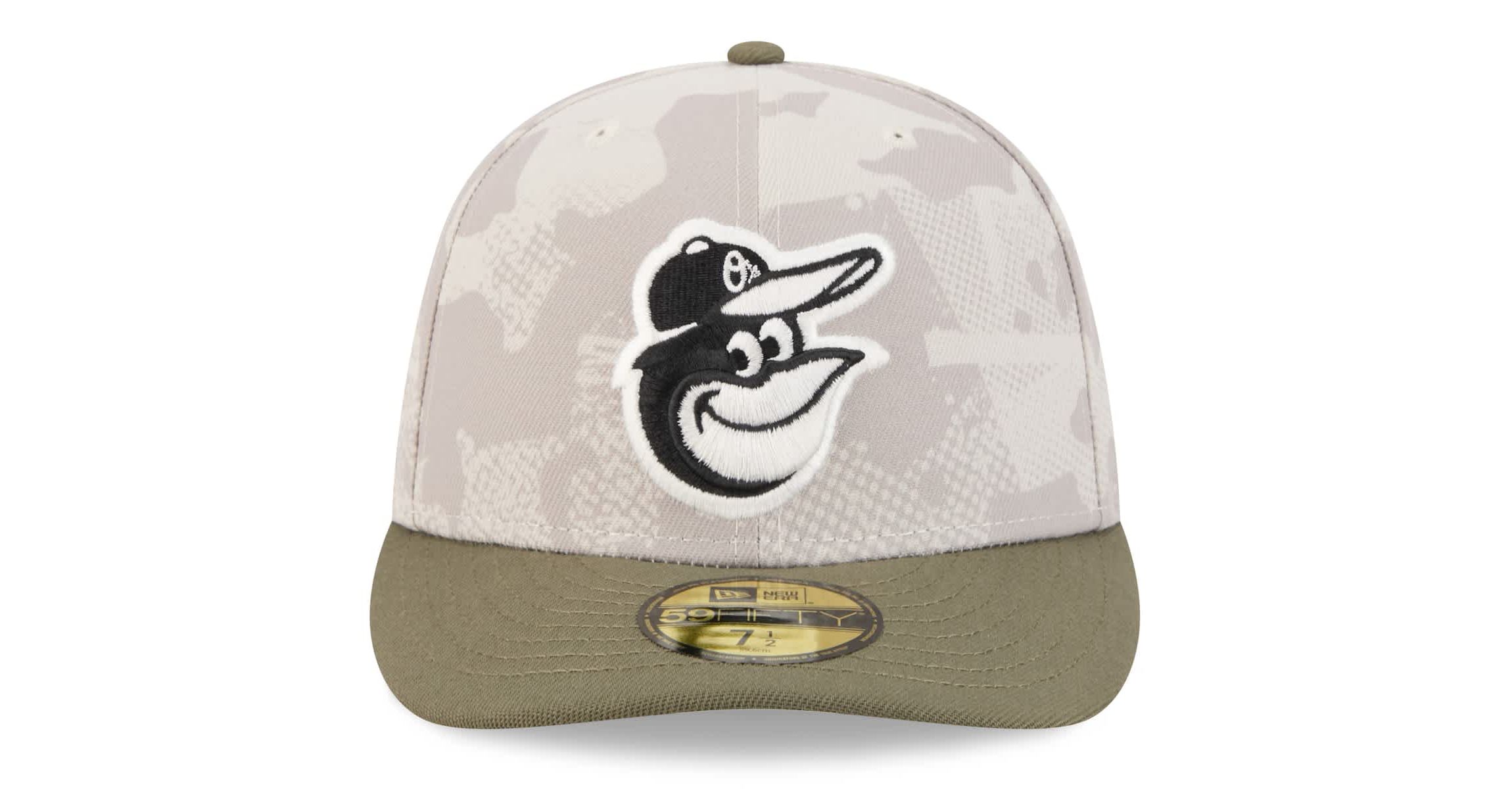 MLB Light Beige/Olive Baltimore Orioles 2025 Armed Forces Day 59FIFTY Fitted Hat