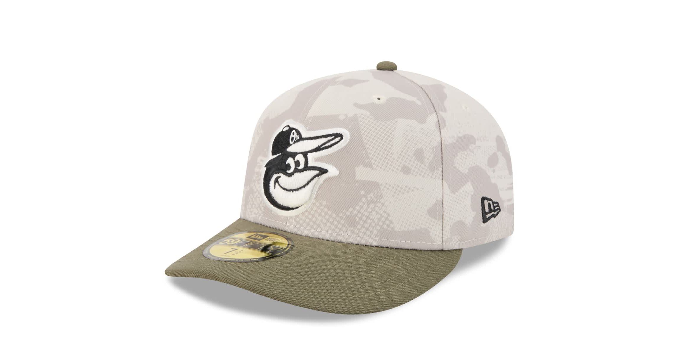 MLB Light Beige/Olive Baltimore Orioles 2025 Armed Forces Day 59FIFTY Fitted Hat
