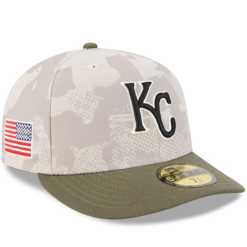 MLB Light Beige/Olive Kansas City Royals 2025 Armed Forces Day 59FIFTY Fitted Hat