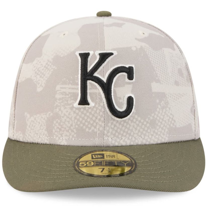 MLB Light Beige/Olive Kansas City Royals 2025 Armed Forces Day 59FIFTY Fitted Hat