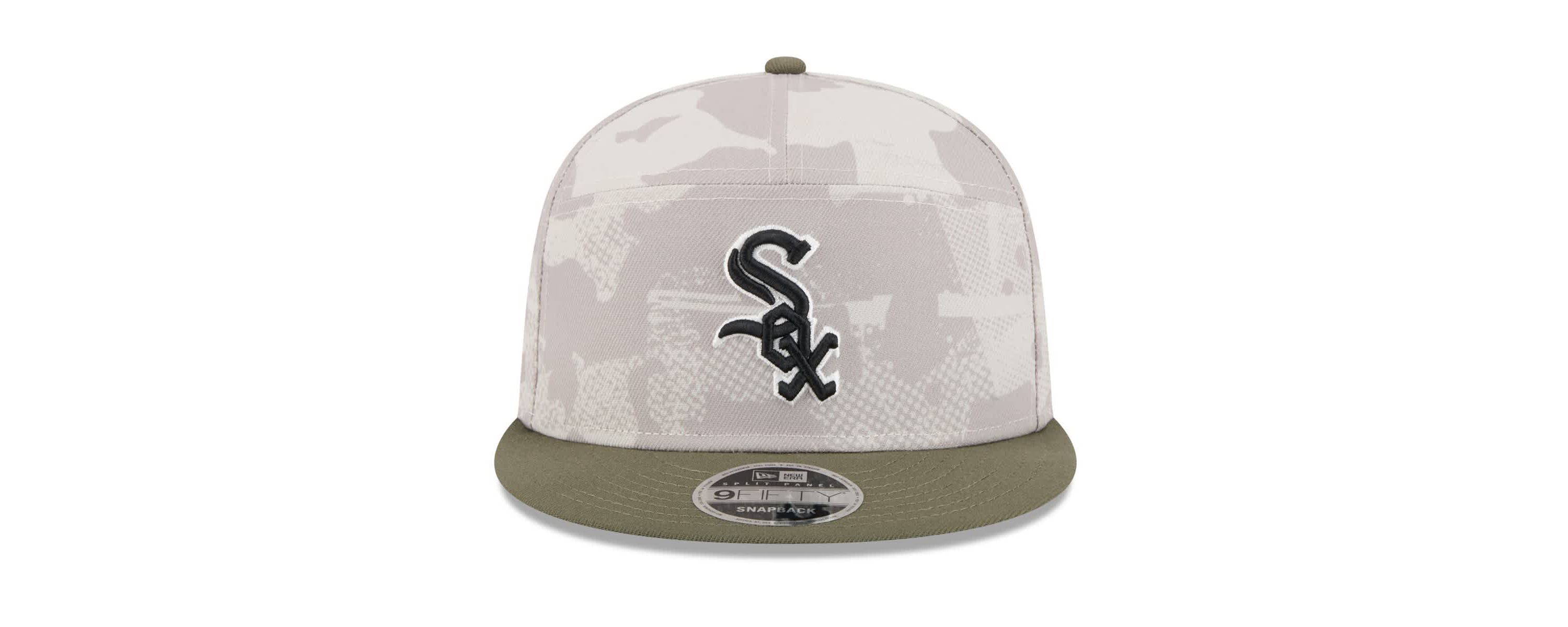 Chicago White Sox MLB Light Beige/Olive Chicago Sox 2025 Armed Forces Day Split Panel 9FIFTY Snapback Hat