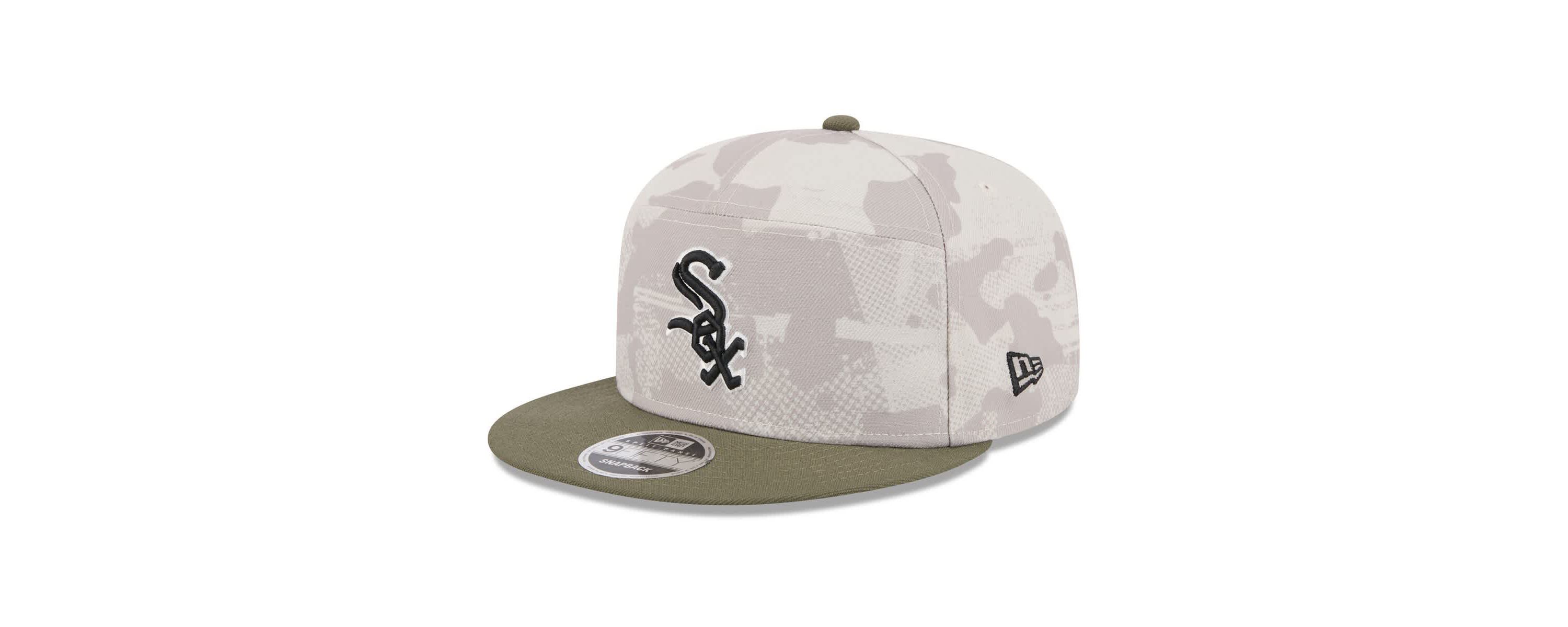 Chicago White Sox MLB Light Beige/Olive Chicago Sox 2025 Armed Forces Day Split Panel 9FIFTY Snapback Hat