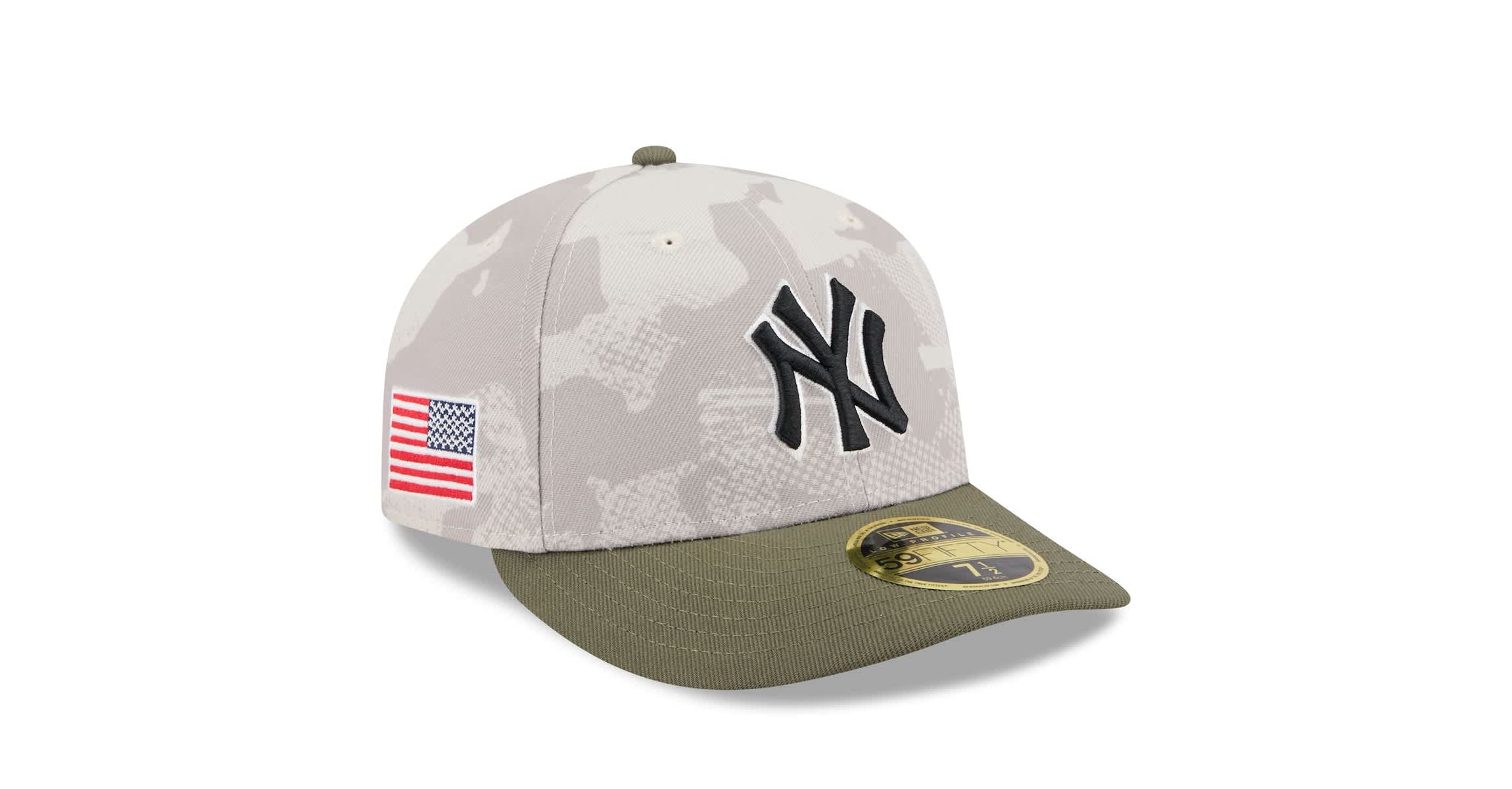 MLB Light Beige/Olive New York Yankees 2025 Armed Forces Day Low 59FIFTY Fitted Hat